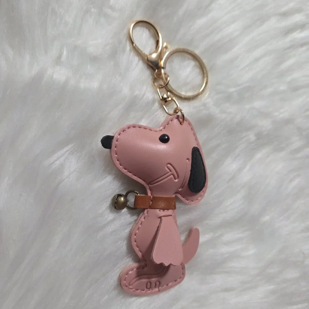 Peanuts Faux Leather Snoopy Keychain